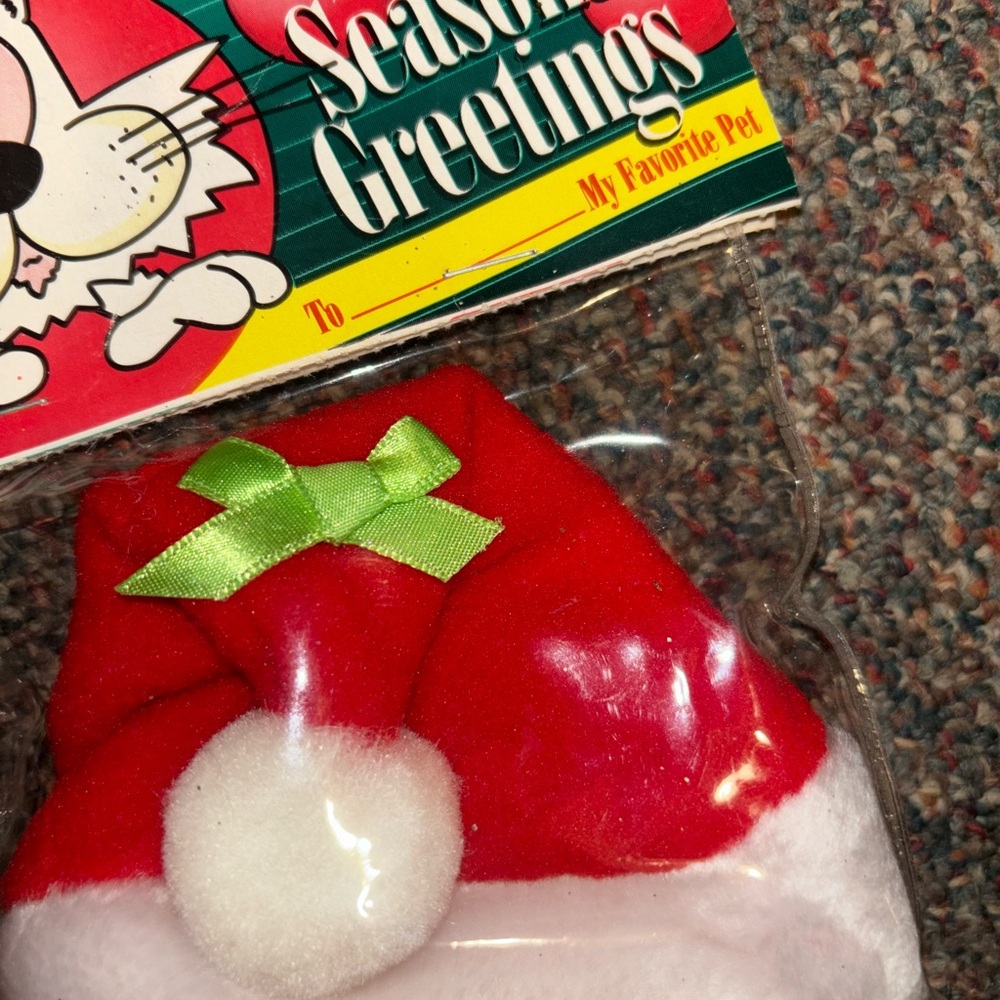 Festive Red and White Kitty Santa Hat